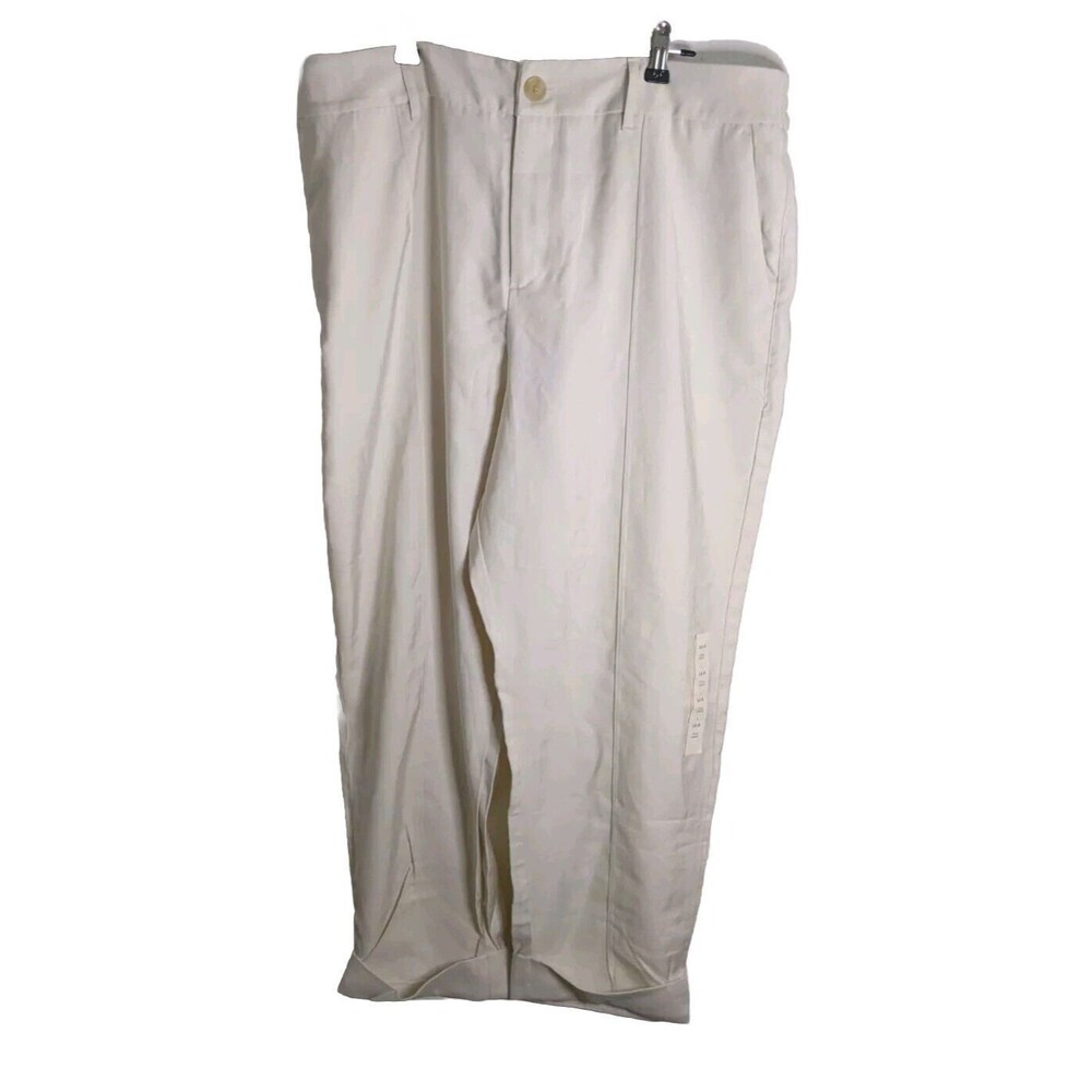 NWOT New Day Ankle Pants Women's Size 16 Cuffs Elastic Waist Pockets Ivory 36x26